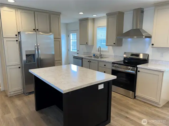 Large kitchen with a pantry.
