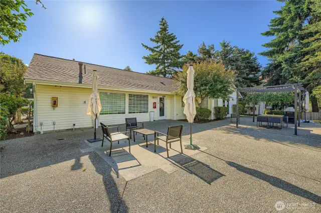 Cabana across the green space