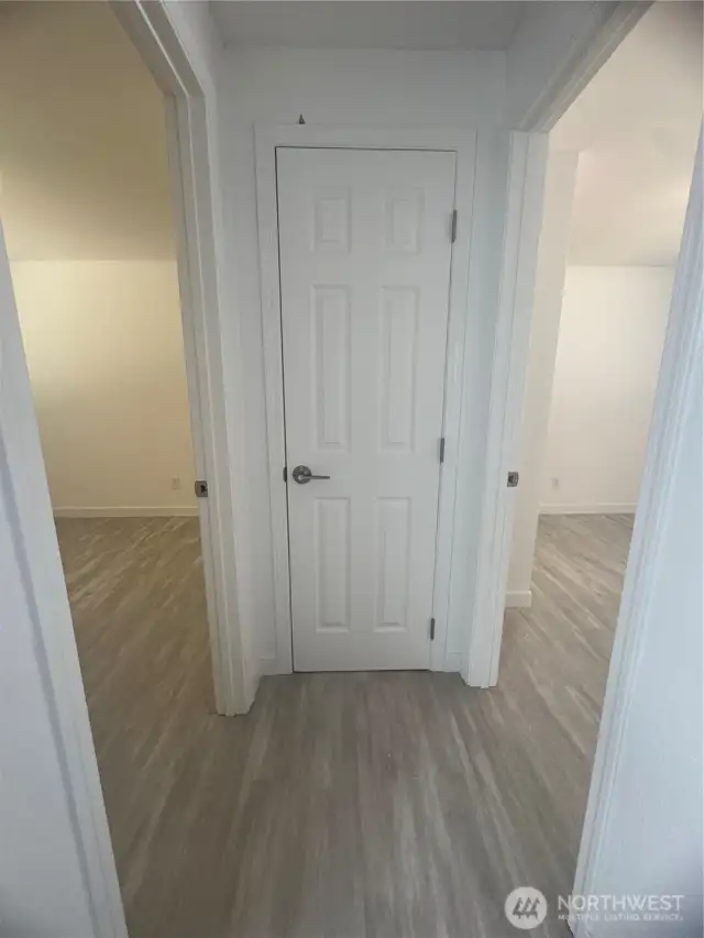 Linen closet between bedrooms
