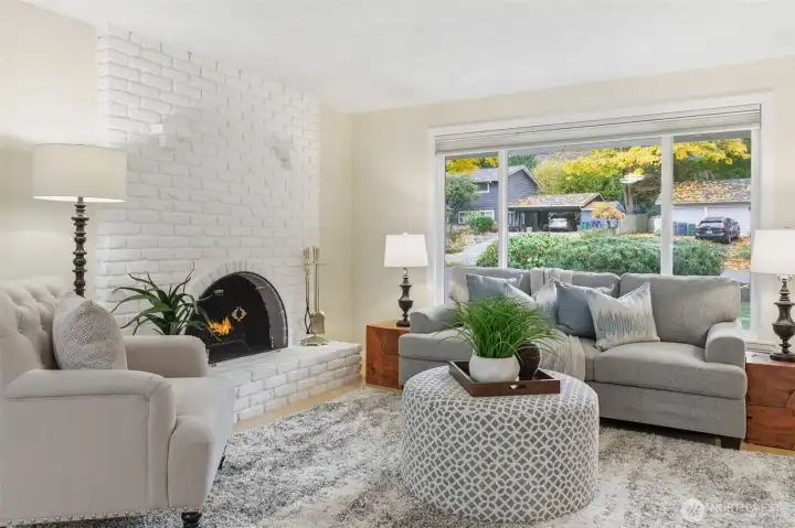 The large south facing living room window brings in a ton of natural light!