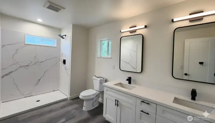 Primary Bathroom  Virtually Staged
