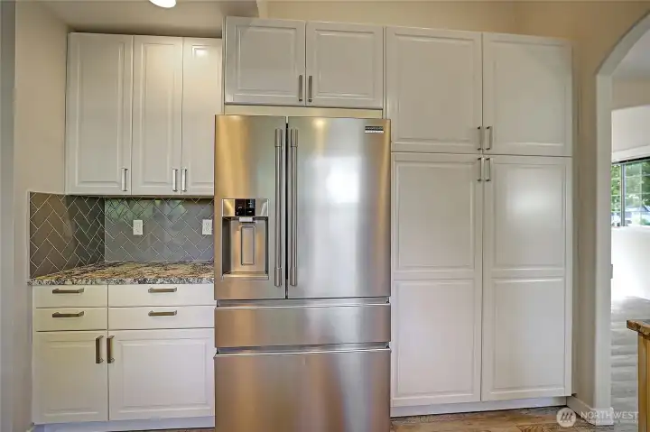 Custome cabinets with pull-outs.