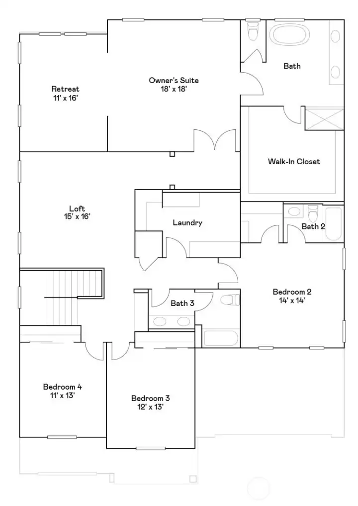 2nd floor with measurements