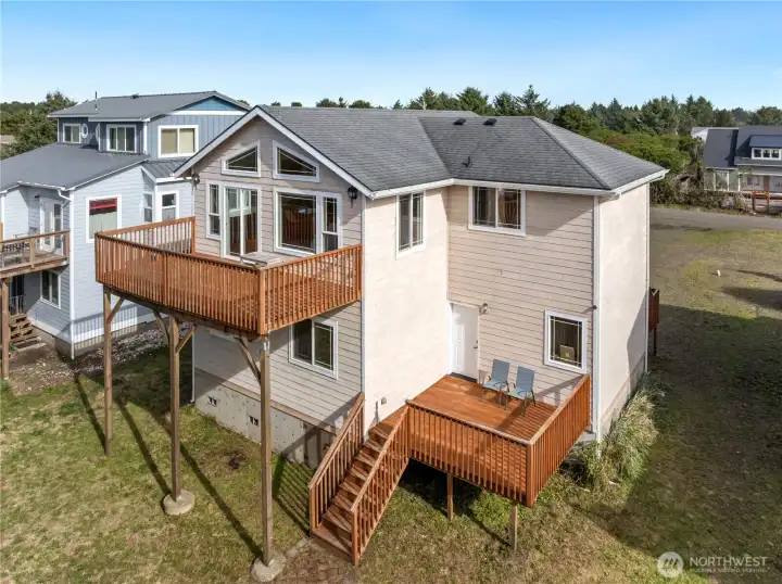 Multiple decks for sunset views