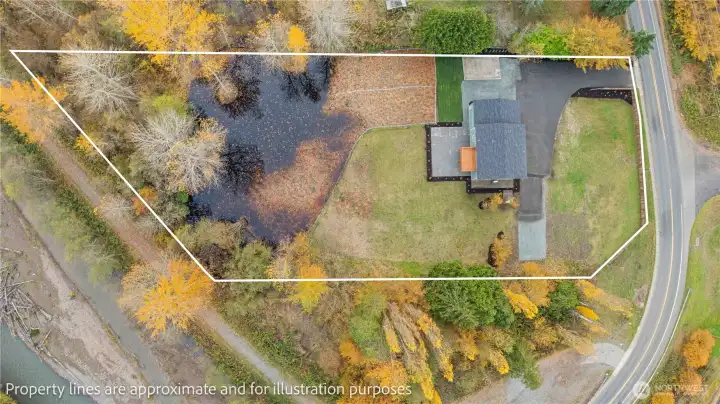 Overhead View showing the River and Foothills Trail!
