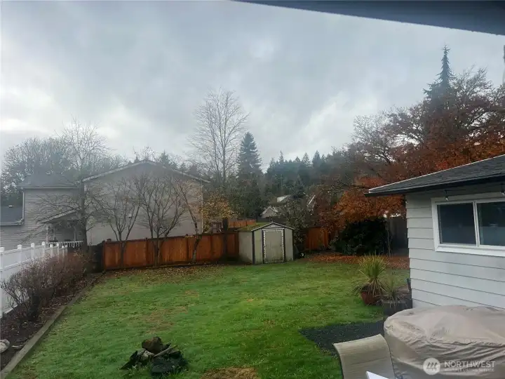 Fully fenced backyard