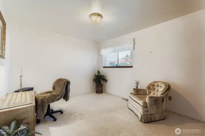 One of two bedrooms on the main floor.