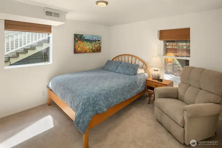 The basement bedroom has 2 full-sized windows.