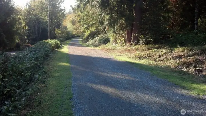 Easement driveway leading back to both lots