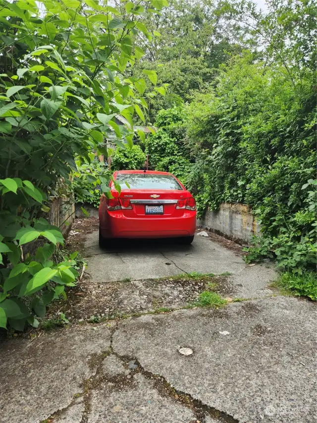 parking space from alley