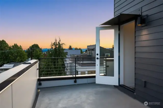 Step up to the Rooftop Deck with fabulous view of the Olympics, Sound & Surrounding Neighborhood!