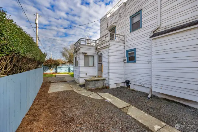 Side Patio in Fenced Backyard