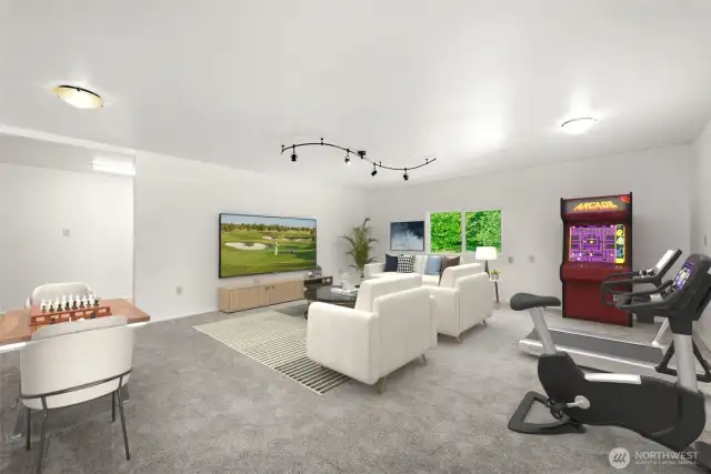 An ideal Bonus room to accomodate all your favorite activities...This room is virtually staged.