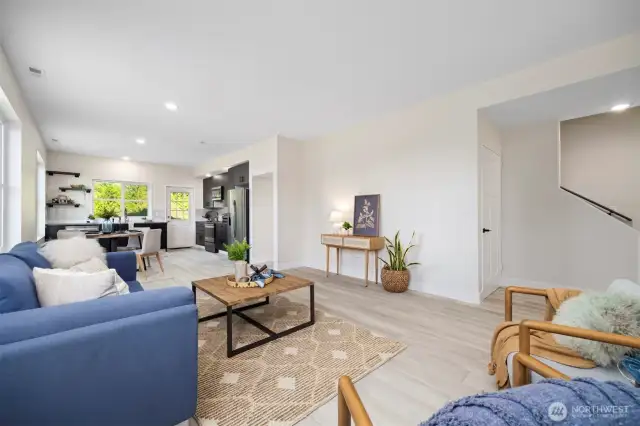Living room looking towards stairwell
