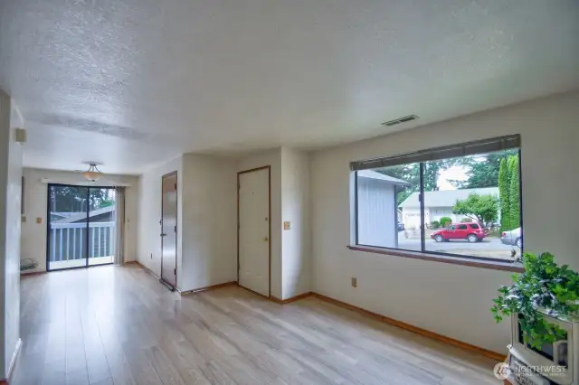 View from the living room into the dining room.