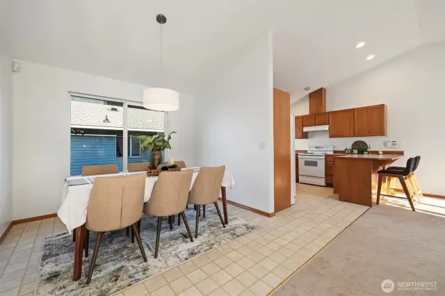 Dining room & kitchen.