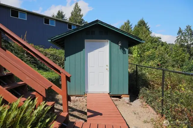 Gardening shed.