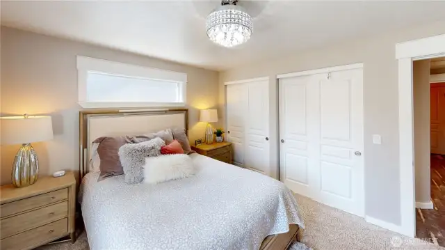 primary bedroom with3 closets