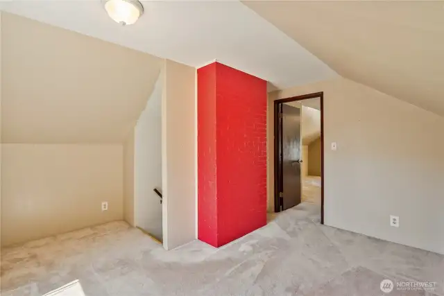 Upstairs an additional living space or non conforming 4th bedroom