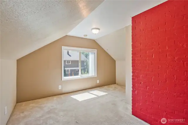 Upstairs an additional living space or non conforming 4th bedroom