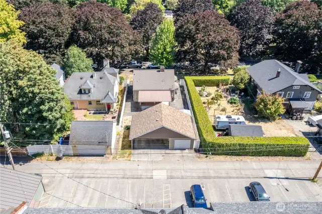 Garage and carport access through paved alley