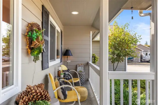 Front porch open to the neighborhood.