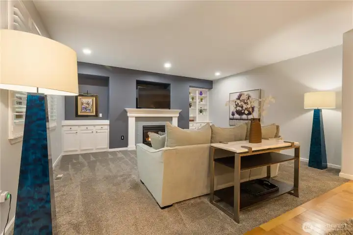 Family room - complete with gas fireplace!