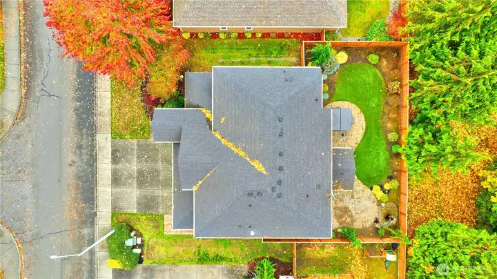 Aerial view of the property.