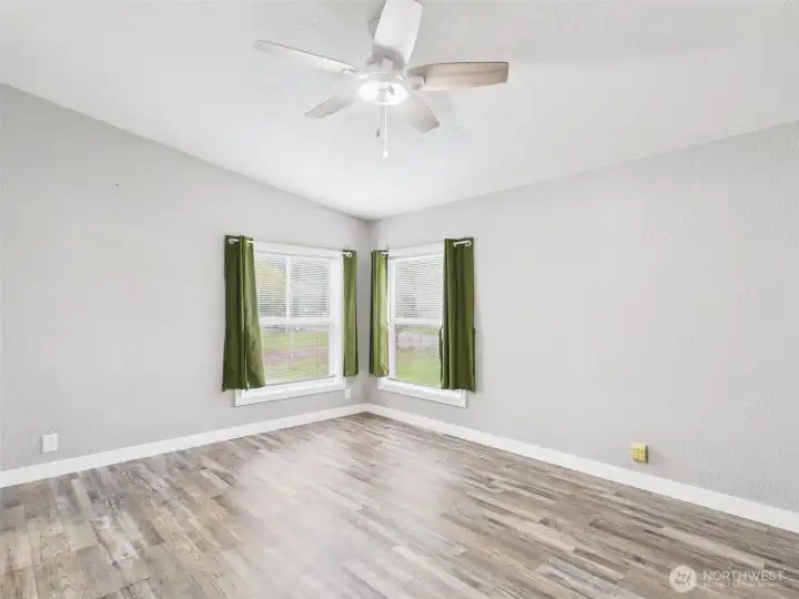 Light and bright oversized primary room.