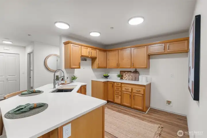 Brand new quartz countertop with sink