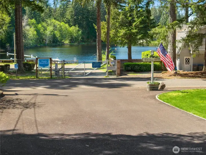 View of the lake via the Private community park across the street!
