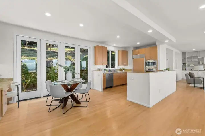 Breakfast nook & kitchen (staged)