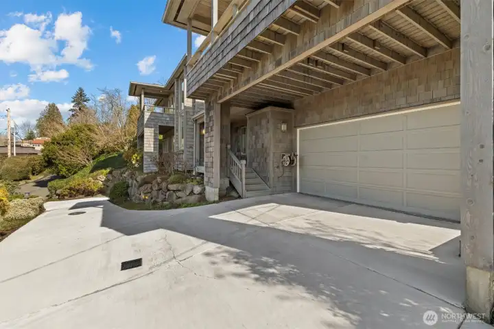 Driveway to 2-car garage
