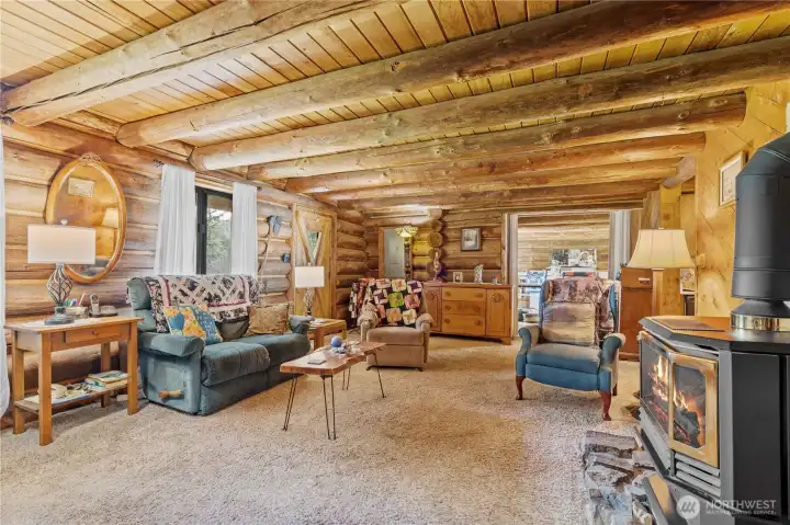 Front Entry leads to Cozy Living Room w/Propane Gas Fireplace.