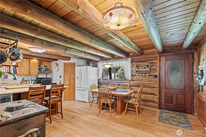 Dining Room is quite large and offers tons of entertaining space. Door leads to back covered porch.