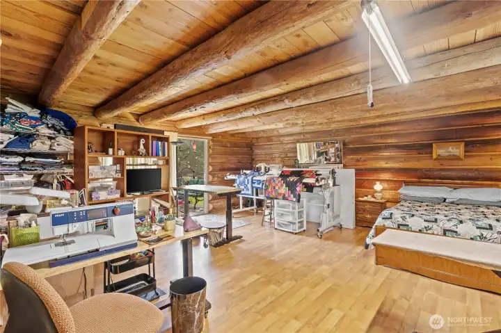 Another view of the Family Room. The bookcase is hiding half of the slider.