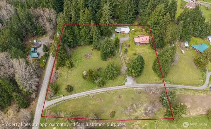 Wider View - lines are approximates.