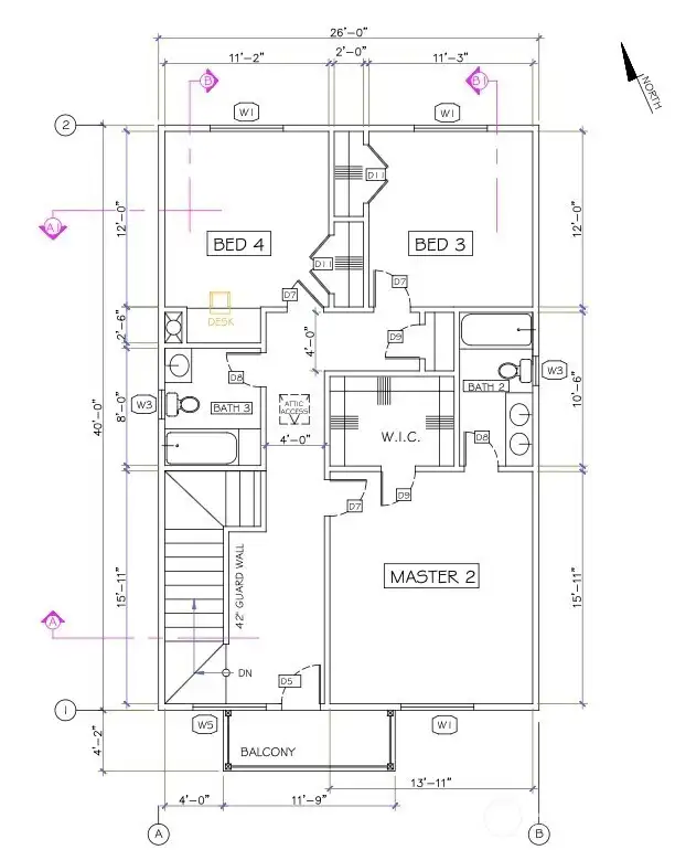 SELLER PREVIOUSLY DREW PLANS FOR A 4000SQFT TRI-LEVEL DUPLEX. THESE ARE JUST FOR REFERENCE TO SHOW WHAT CAN BE BUILT/ADDED TO PROPERTY.