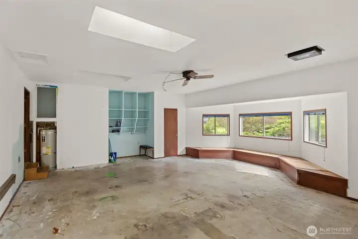 Garage converted to a rec room