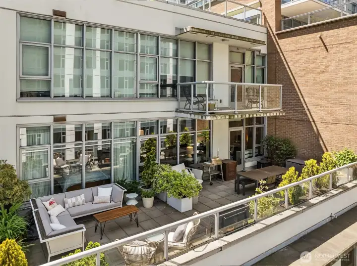 aerial view of private terrace