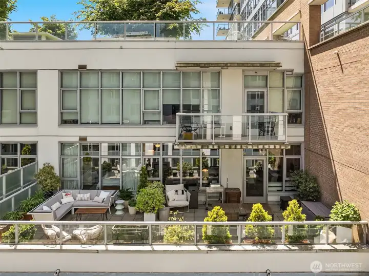aerial view of private terrace