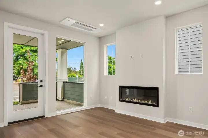 Notice the ceiling mounted mini-split system for your A/C and heat