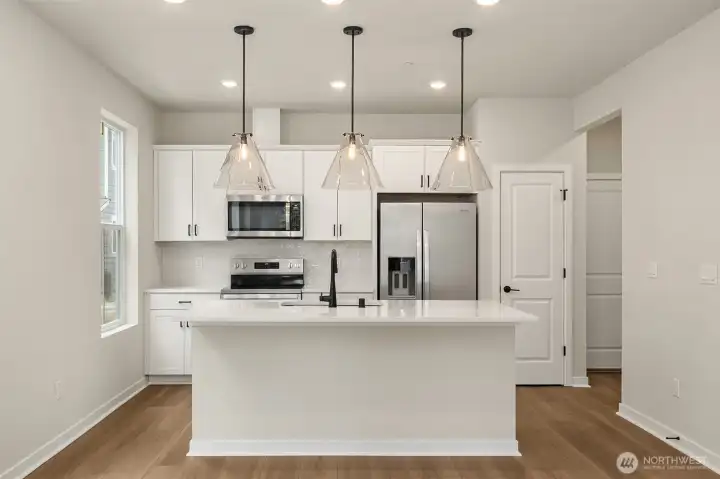 Light and bright kitchen with designer finishes