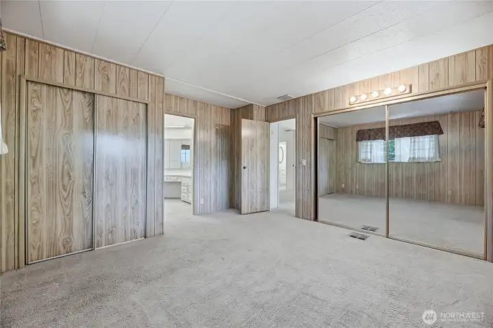 Primary bedroom with two closets
