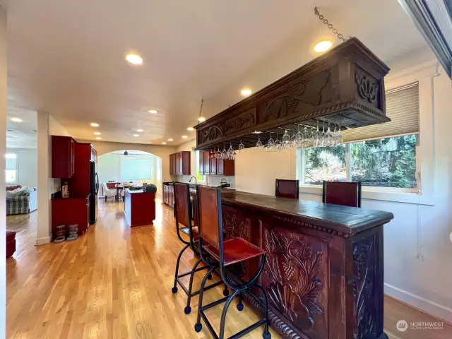 Eating space has room for a big kitchen table - the bar will be removed and going with seller