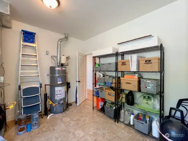 Large storage room/utility room is ready to meet your needs