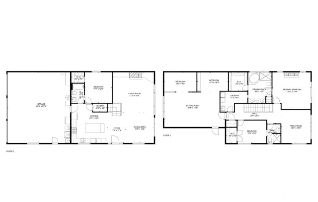 Main Home Plan - 2 floors w/ attahed Garage