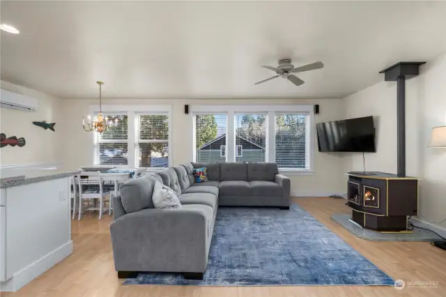 Living Area w/ fireplace over detached garage