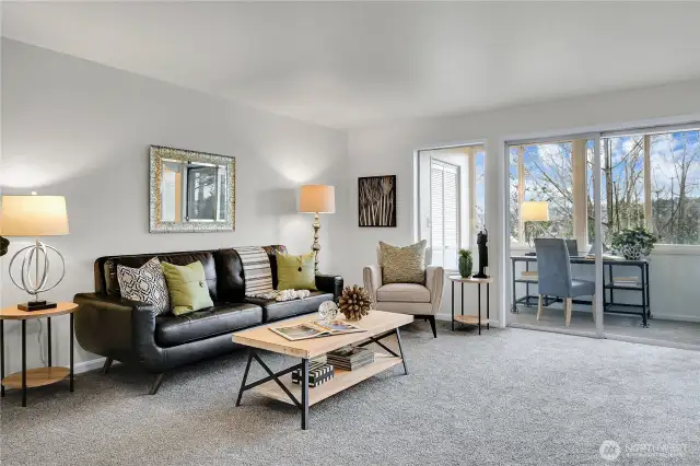 Spacious north facing unit with generous living spaces. Note the enclosed deck space.