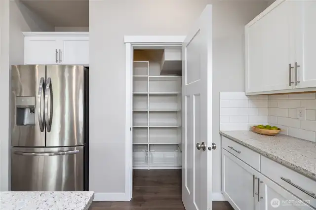 Walkin pantry with built-in custom storage
